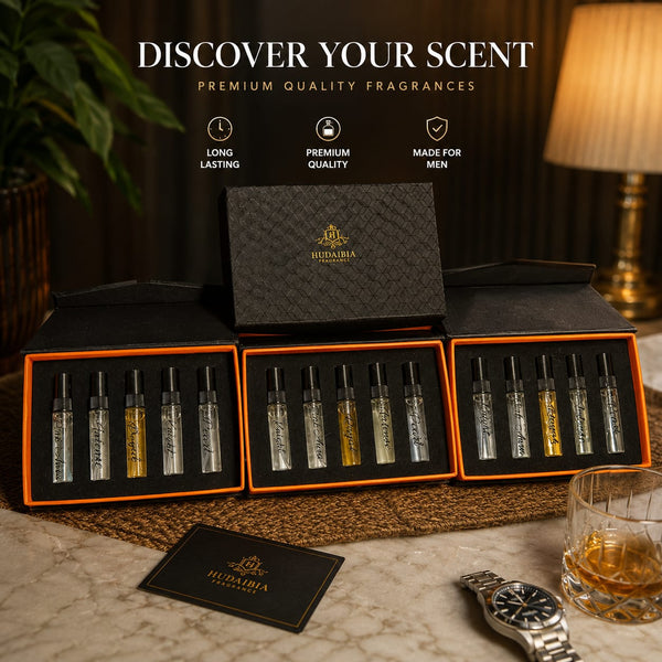 Hudaibia Fragrance Tester Set | 5 Premium Perfume Samples 5ml